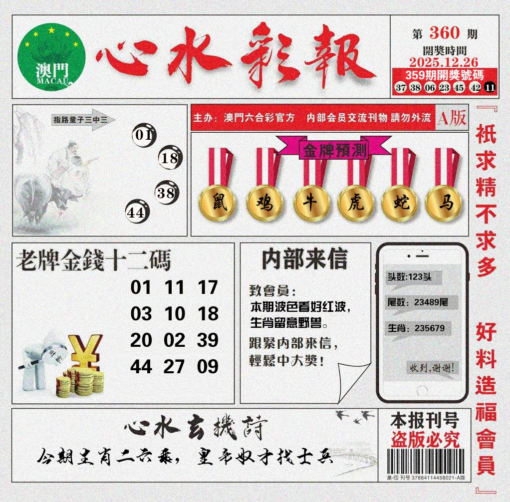 360期心水彩报[图]