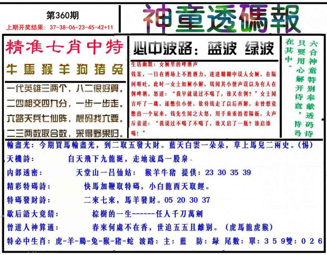 360期神童透码报[图]