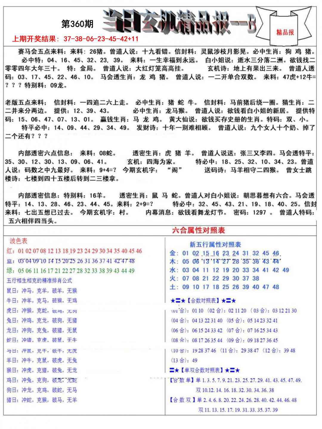 360期当日玄机精品报B[图]